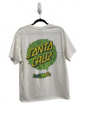 Santa Cruz Killer Acid Green Yellow Graphic T-Shirt White Size XL